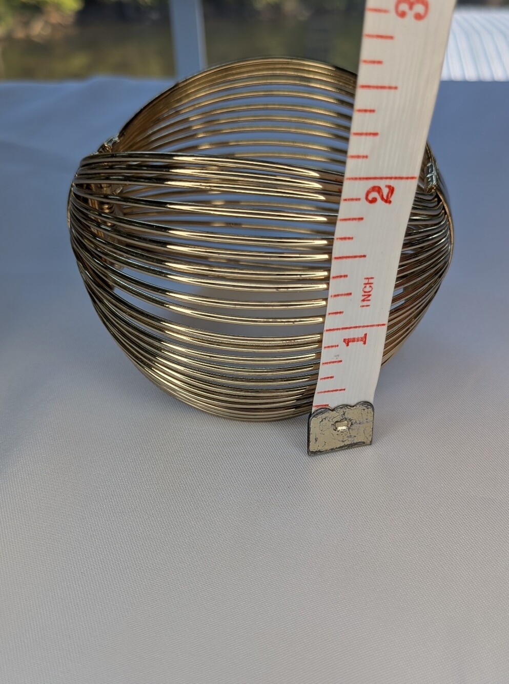 Vintage Gold Tone Multi-Wire Wide Statement Hinge Cuff Bracelet - Picture 6 of 8